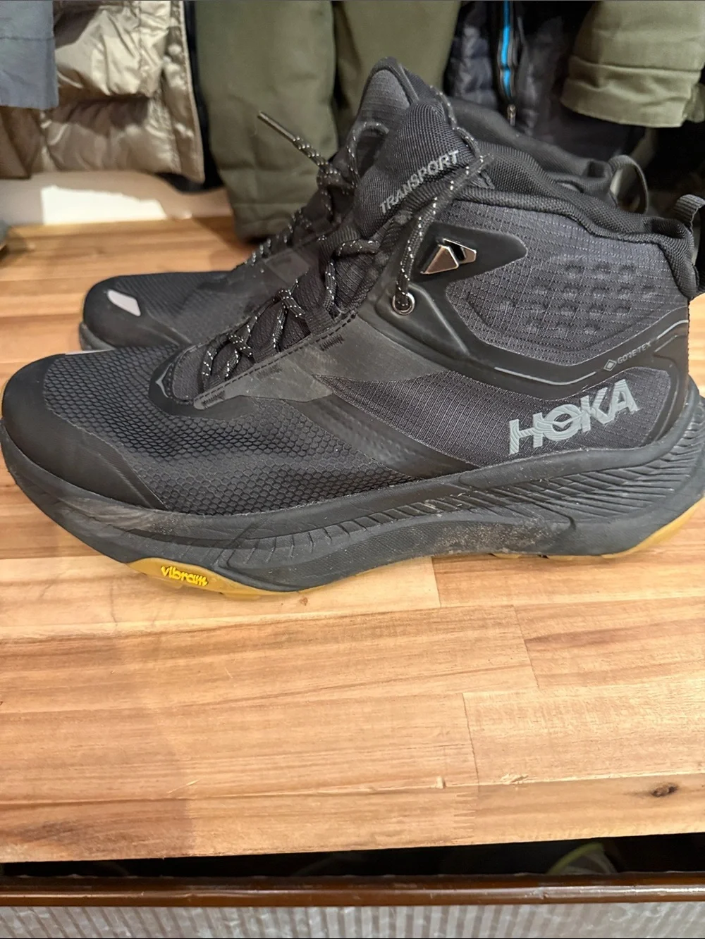 Men's Hoka Black Transport Hiking Shoes -worn only twice